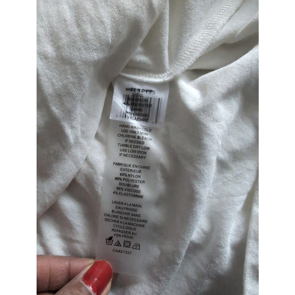 Vince Camuto White Lace up Blouse High Low Hem Flowy Women's Sz 3X Fairy Beachy - Picture 4 of 6